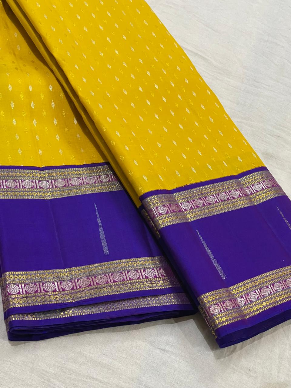 Mango Yellow Kanchipuram Silk Saree